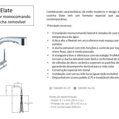 Misturador Monocomando Elate