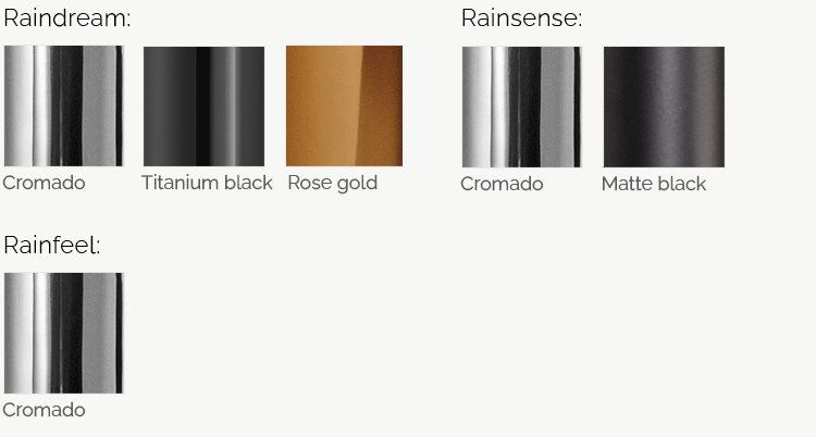 cores metais para chuveiros